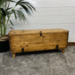 Vintage Wooden Storage Chest Side Table Coffee Table Industrial Trunk Rustic Farmhouse Home Decor