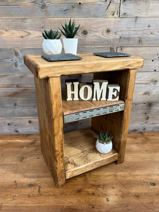 Rustic Farmhouse Coffee Table Side Table Bed Stand Hallway Industrial Scaffold Bedroom