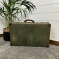 Vintage Green Canvas Suitcase Trunk Decorative Boho Rustic Home Décor