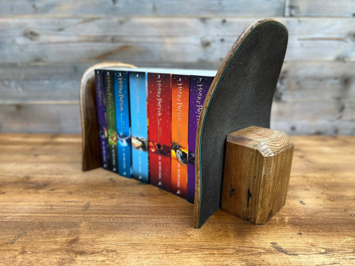 Retro Skateboard Shelf Book Ends Reclaimed Rustic Handmade