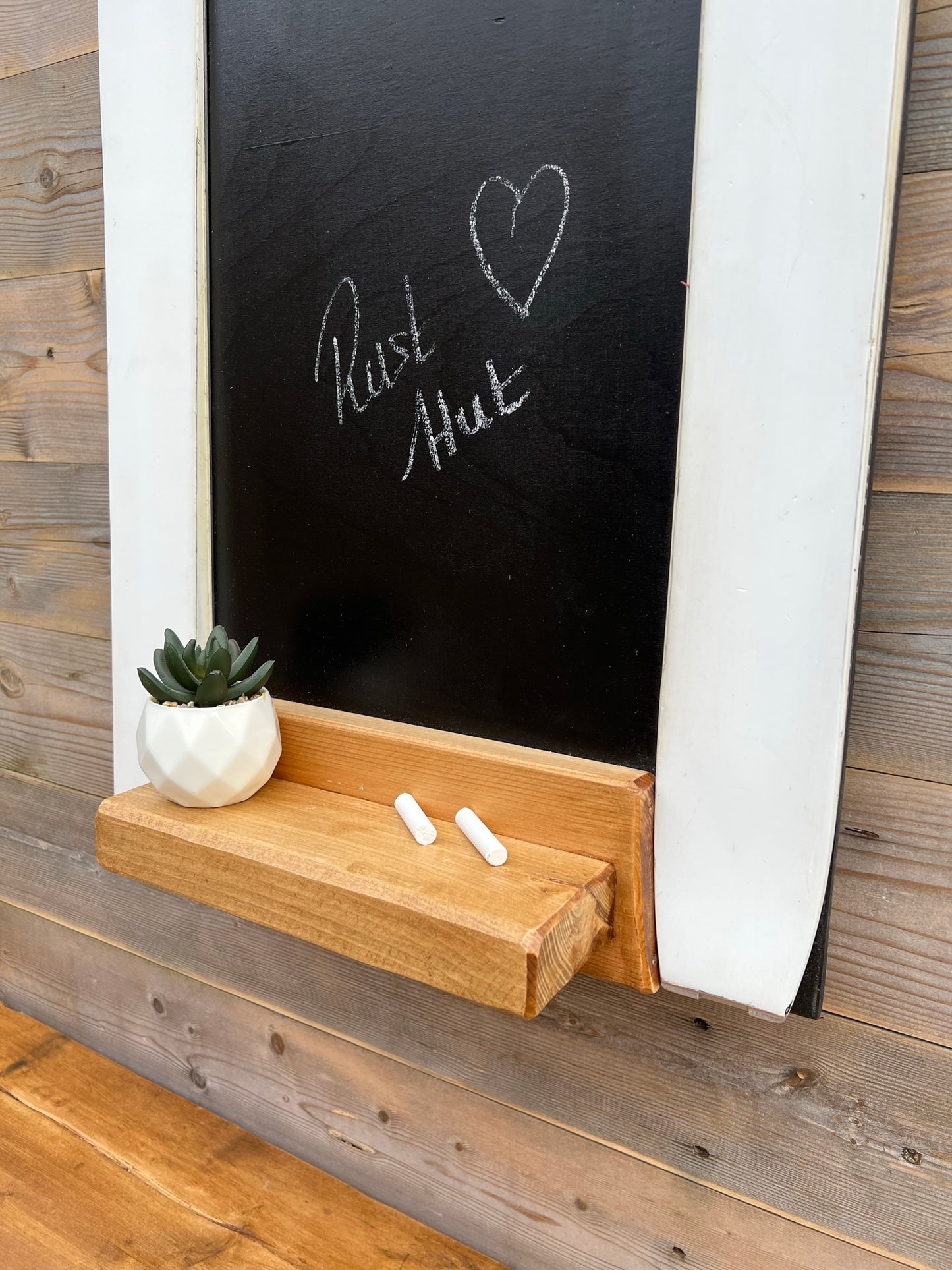 Rustic Ski Blackboard Chalkboard Notice Board Reclaimed Skis Winter Ski Chalet Home Decor