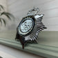 United Kingdom Atomic Energy (U.K.A.E.A.) Constabulary Enamel Queens Crown Bobby Helmet Badge Plate