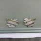 2x UKAEA United Kingdom Atomic Energy Constabulary Enamel Queens Crown Cap Badge Plate