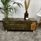 Vintage Wooden Ammo Box Side Table Rustic Storage Chest Industrial Trunk Home Coffee Table