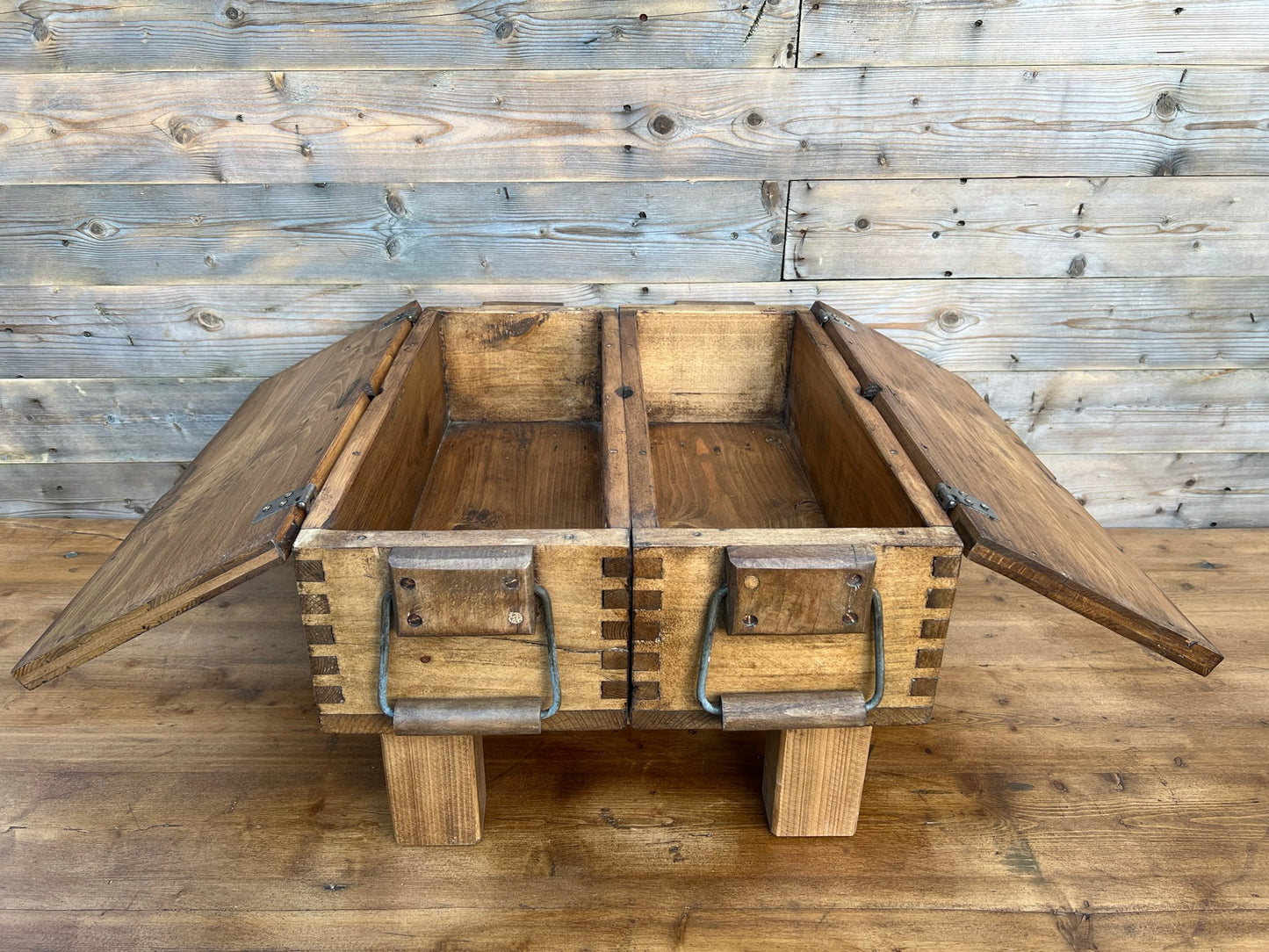 Rustic Wooden Chest Coffee Table With Storage Farmhouse Shabby Chic Side Table