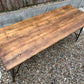 Rustic Wooden Folding Trestle Table Bench Set Farmhouse Home Dining Garden Reclaimed