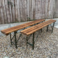 Rustic Wooden Folding Trestle Table Bench Set Farmhouse Home Dining Garden Reclaimed