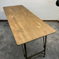 Vintage Folding Wooden Trestle Table Industrial Metal Legs Rustic Farmhouse Dining Desk Wedding Event
