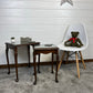 Vintage Glass Top Nesting Tables Coffee Table Home Side Table Nest Farmhouse Rustic Decor