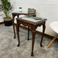 Vintage Glass Top Nesting Tables Coffee Table Home Side Table Nest Farmhouse Rustic Decor