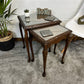 Vintage Glass Top Nesting Tables Coffee Table Home Side Table Nest Farmhouse Rustic Decor