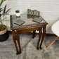 Vintage Glass Top Nesting Tables Coffee Table Home Side Table Nest Farmhouse Rustic Decor