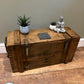Wooden Ammo Box Vintage 1971 Rustic Storage Toy Chest Industrial Trunk Coffee Table