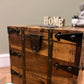 Vintage Wooden Chest Rustic Farmhouse Trunk Home Storage Coffee Table Blanket Box