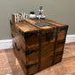 Vintage Wooden Chest Rustic Farmhouse Trunk Home Storage Coffee Table Blanket Box