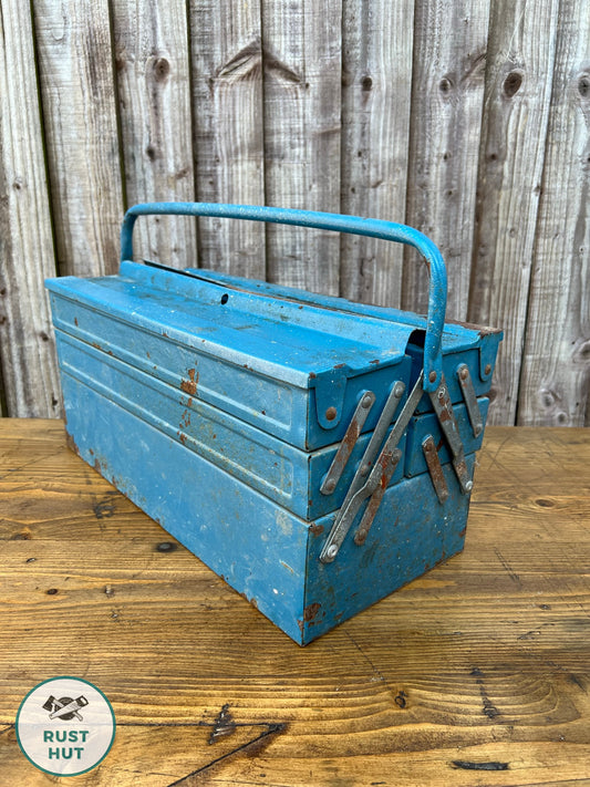 Retro Vintage Metal Engineers Toolbox Rustic Patina Tool Chest