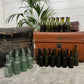 5x Vintage Green Glass Bottles Plain Decorative Codd Neck Bottle Wedding Decor Rustic Home Deco