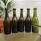 5x Vintage Glass Bottles Plain Green Decorative Codd Shelf Decor Wedding Decor Rustic Home Deco