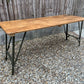 Rustic Wooden Folding Trestle Table Farmhouse Home Dining Reclaimed Ex Army Industrial