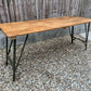 Wooden Trestle Table Top Rustic Farmhouse Waxed Dining Table Office Desk