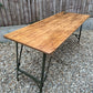 Rustic Wooden Folding Trestle Table Farmhouse Home Dining Reclaimed Ex Army Industrial
