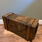 Wooden Ammo Box Vintage 1984 Rustic Storage Toy Chest Industrial Trunk Coffee Table