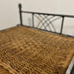 Rattan Wicker Folding Side Table Rustic Industrial Home Bedside Boho Chic