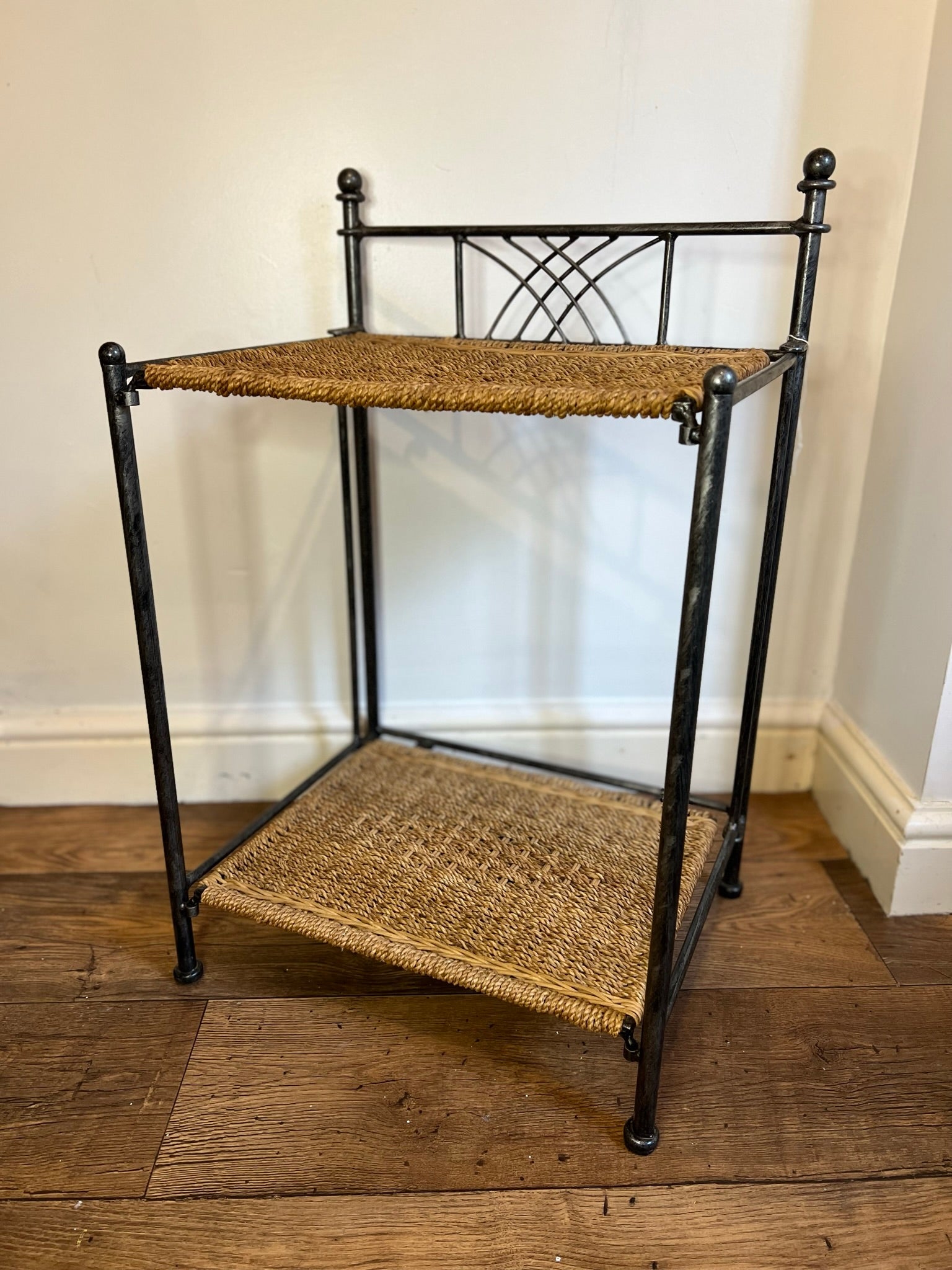 Rebello folding deals wicker side table