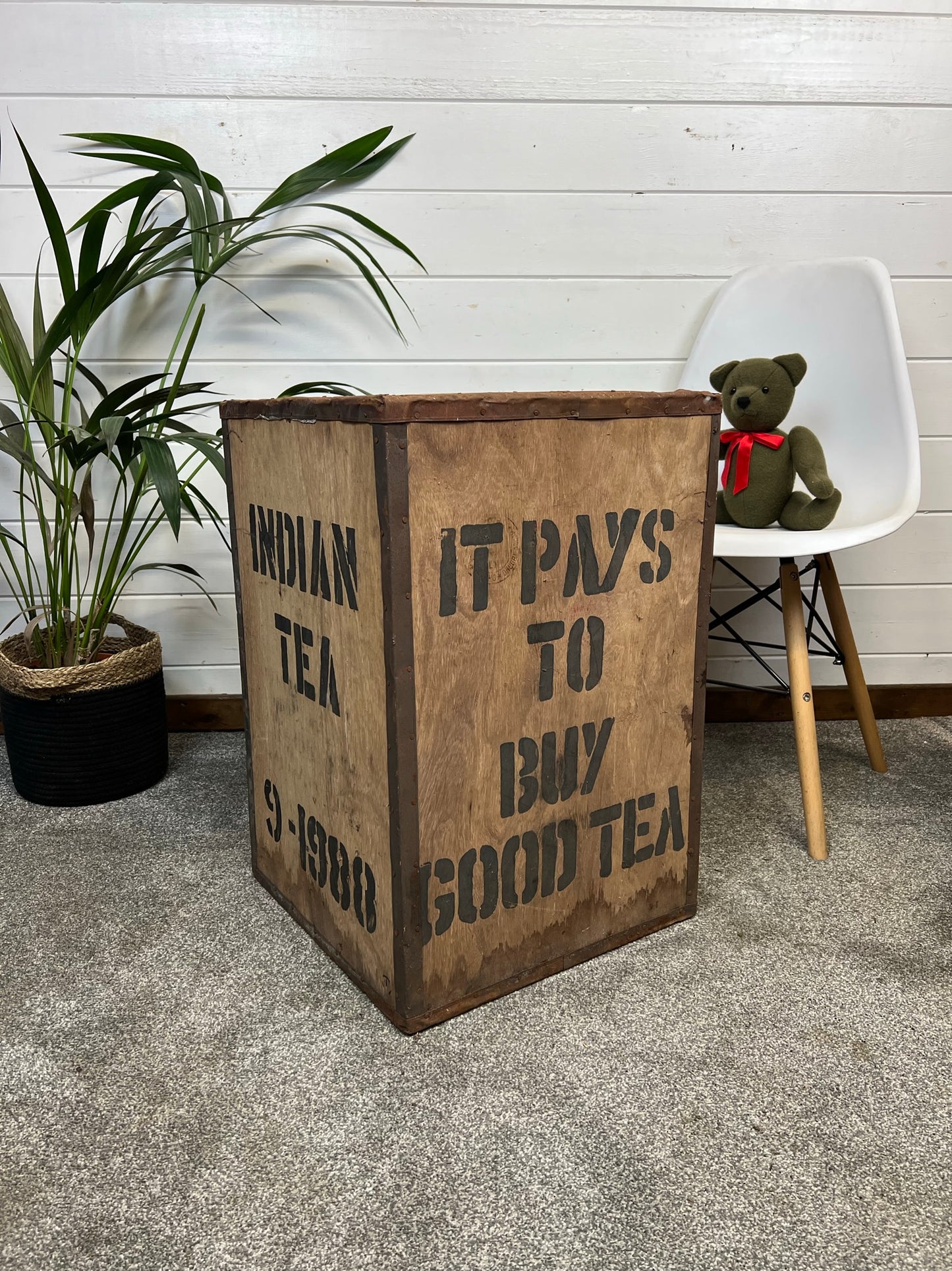 Vintage Wooden Tea Crate Side Table Chest Rustic Coffee Table Bedside Farmhouse