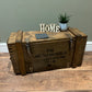 Wooden Ammo Box Vintage 1985 Rustic Storage Toy Chest Industrial Trunk Coffee Table
