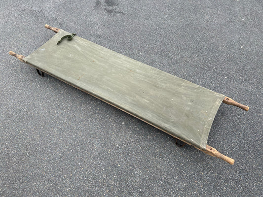 Vintage British Army Folding Stretcher 1940 Military WW2 Re-enactment Display Camp Bed