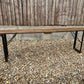 Wooden Folding Trestle Bench Vintage Ex Army Waxed Rustic Industrial Farmhouse Dining Seat