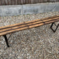 Vintage Folding Trestle Bench Rustic Farmhouse Dining Industrial Seat Reclaimed Army