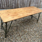 Rustic Industrial Trestle Table Wooden Folding Table VGC Reclaimed Farmhouse Dining Ex Army Office Desk