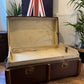 Vintage Steamer Trunk Suitcase Coffee Side Table Original Travel Storage Trunk GWR Label