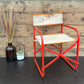 Vintage Child's Folding Directors Chair 1950's Metal & Canvas Retro Display