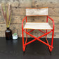 Vintage Child's Folding Directors Chair 1950's Metal & Canvas Retro Display