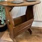 Vintage Mid Century Oak Magazine Rack Side Table Rustic Home Coffee Table