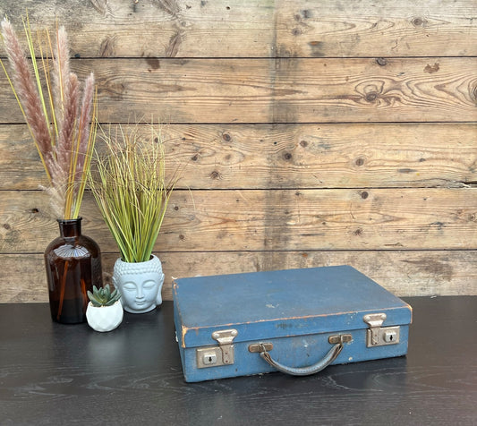 Small Vintage Evacuee Suitcase Trunk Boho Rustic Home Decor