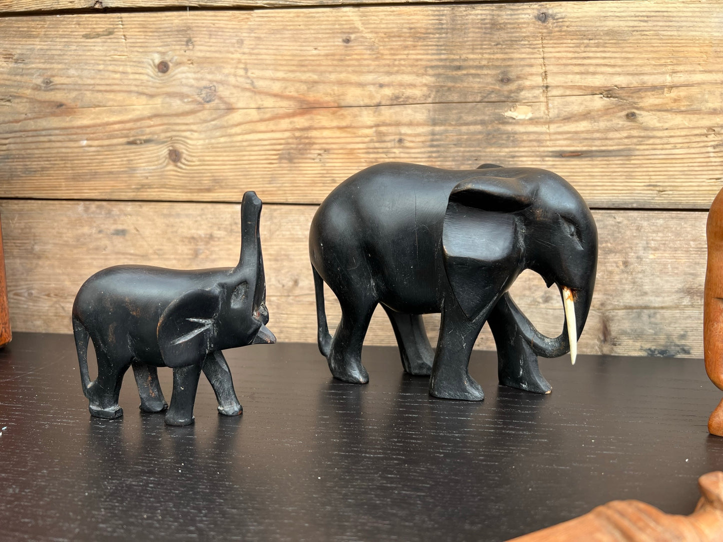 3x African Elephant Figure Figurines & Letter Opener Boho Home Décor