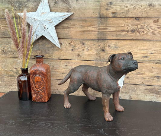 Staffordshire Bull Terrier Staffy Realistic Statue Home Garden Ornament