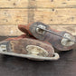 Vintage 1944 Military Leather Ice Skates WW2 With Crows Foot Size 8 - Collector Ice Memorabilia
