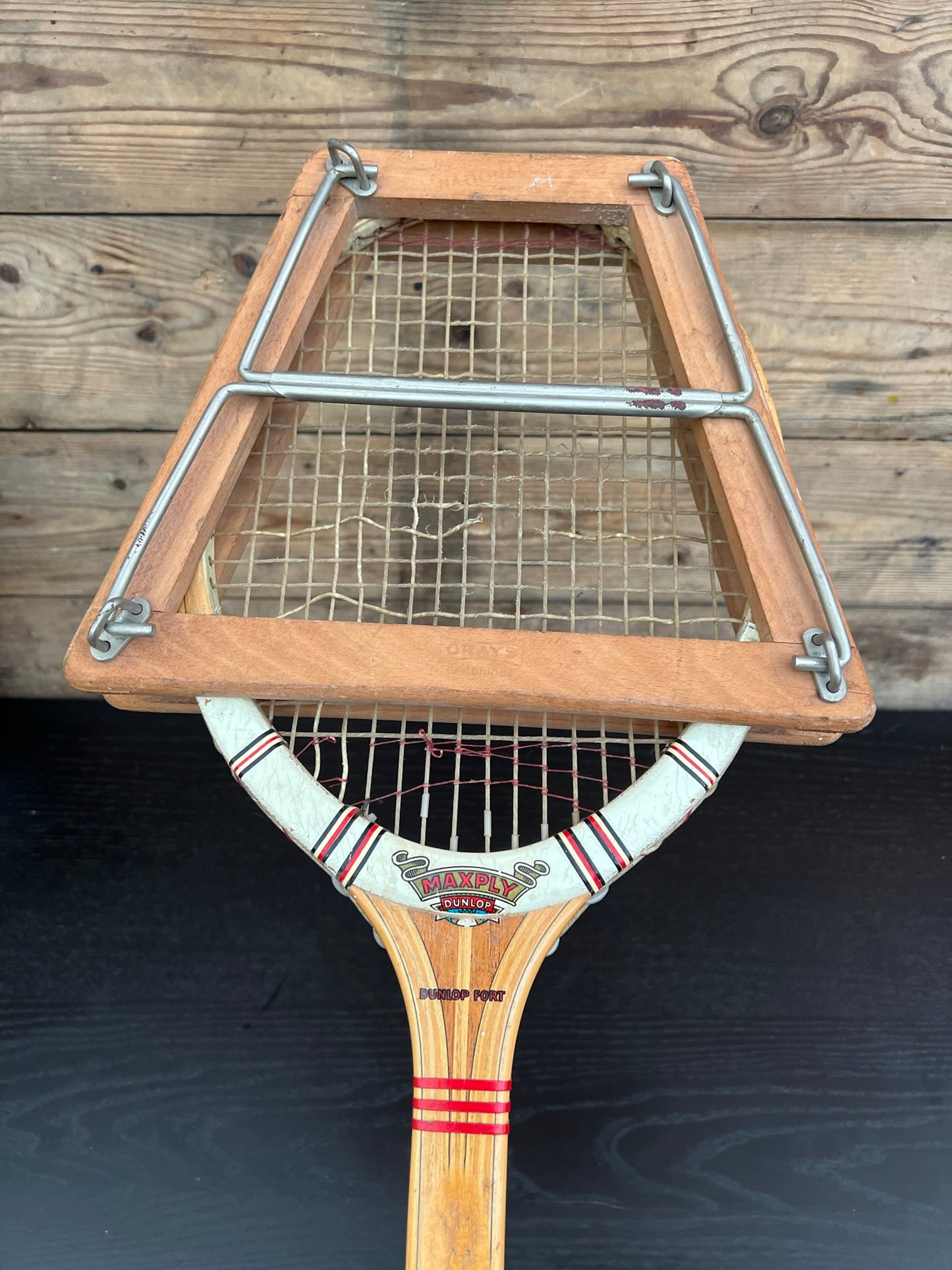 Vintage Dunlop Fort Maxply Tennis Racket & Press Sport Memorabilia Décor Display