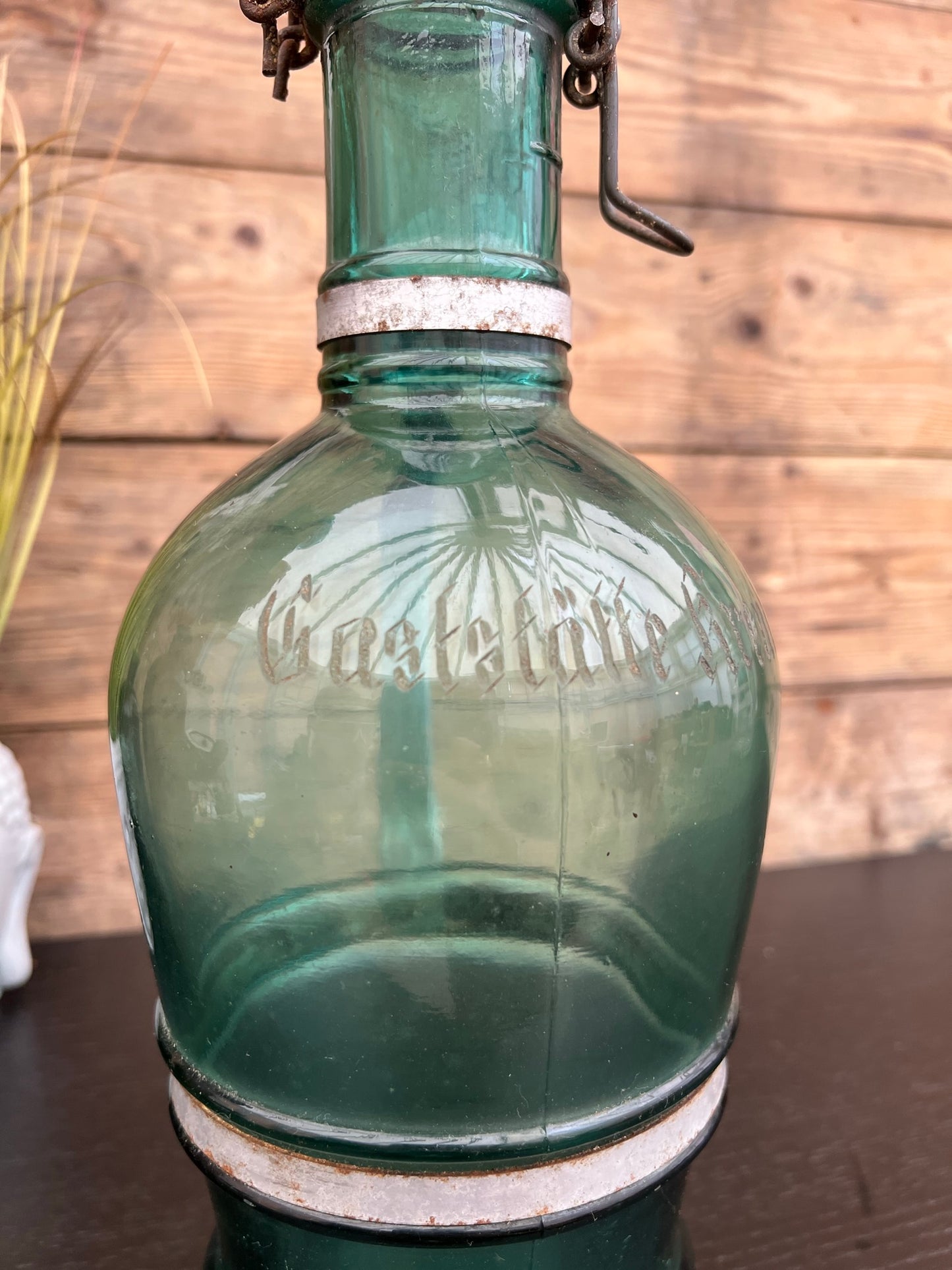 Vintage 2L Glass Beer Bottle Gerrix In Germany Antique 1930's Art Deco
