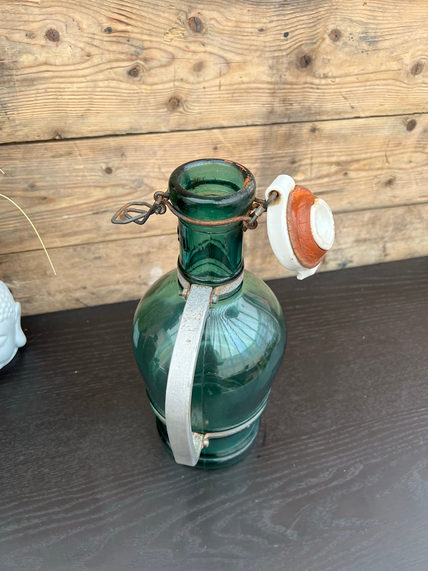 Vintage 2L Glass Beer Bottle Gerrix In Germany Antique 1930's Art Deco