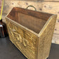 Vintage 1960's Brass Covered Magazine Rack Holder Horses Plough