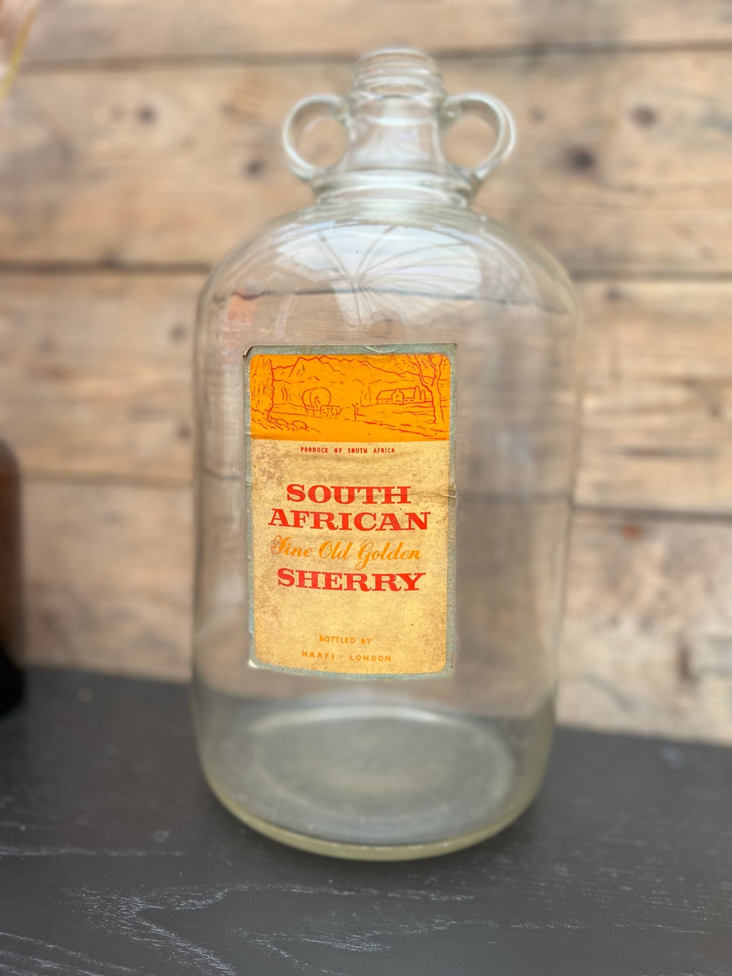 Vintage Demi John Glass Bottle South Africa Sherry Bottle NAFFI London Décor Vase