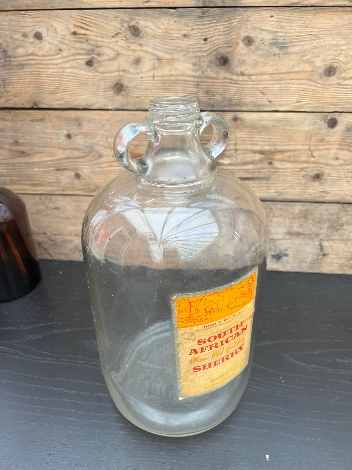 Vintage Demi John Glass Bottle South Africa Sherry Bottle NAFFI London Décor Vase