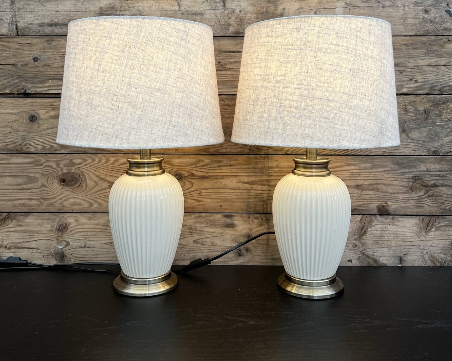 2x Retro Home Lamp PAIR Desk Side Lamp Vintage Classic Style Table lamps
