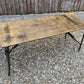 Rustic Folding Wooden Trestle Table Vintage Dining Military Army Reclaimed Home Camping Garden BBQ